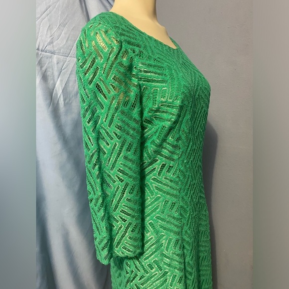 Lilly Pulitzer Green Sheath Dress Long Sleeve Crew Neck - Picture 11 of 12